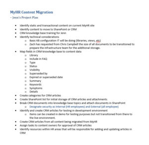 Content Migration Plan